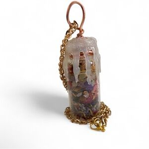 Real Copper Wrapped Spell Jar with Real Dried Flowers